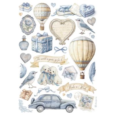 Papel de Arroz Timeless elementos mixtos Stamperia A-4