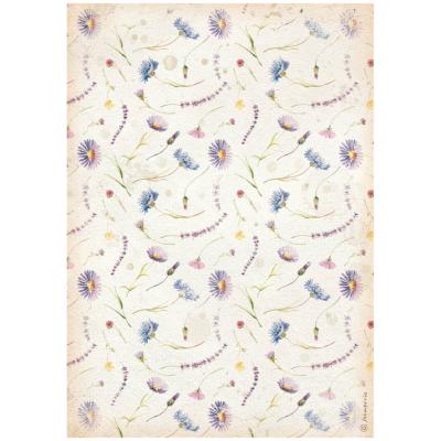  Papel Arroz  Stamperia A-4 Create happiness welcome home flor azul