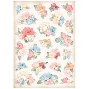  Papel Arroz  Stamperia A-4 Create happiness oh la la flores