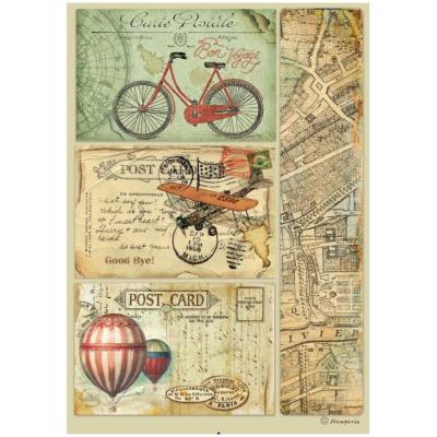  Papel Arroz   Stamperia A-4 Around the World post card