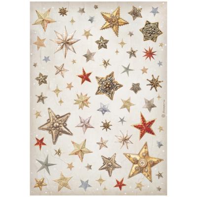 Papel de Arroz Gear up for christmas estrellas stamperia