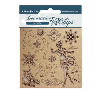 Decorative Chips Stamperia 14x14  cms. Sweet Winter Patinadora 