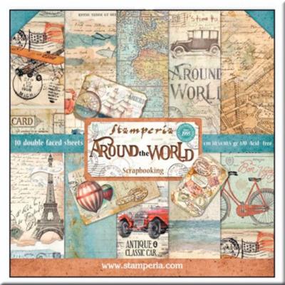 kit de Papeles Scrap Around the World Stamperia 30 x30