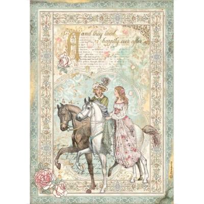  Papel Arroz  Sleeping beauty Principe a caballo Stamperia A-4