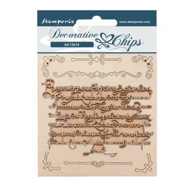 Decorative Chips Stamperia 14x14  cms. Vintage Library Cartas
