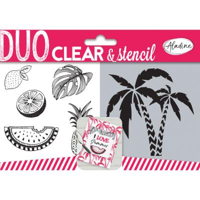 Aladine Duo Clear Stamps & Stencil Jungle