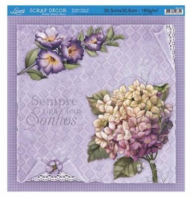 Papel Scrap Litoarte " Flores "