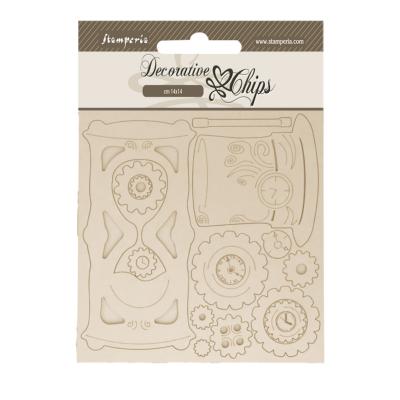 Decorative Chips 14x14 cms Stamperia Master of Magic reloj de arena