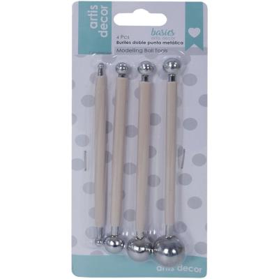 Set 4 buriles doble punta metalica Artis Decor