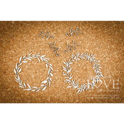 Chipboard - Two wreaths - Love Llama