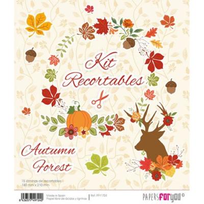  Kit Recortables  15 papeles Autumn forest