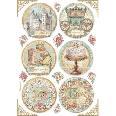  Papel Arroz  Sleeping beauty circulos Stamperia A-4