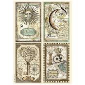  Papel Arroz  Stamperia A-4   Alchemy 4 tarjetas