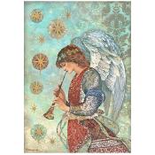  Papel Arroz   Stamperia A-4 Christmas Greetings Angel