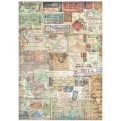Papel de Arroz Stamperia A-4 Art of Travelling boletos