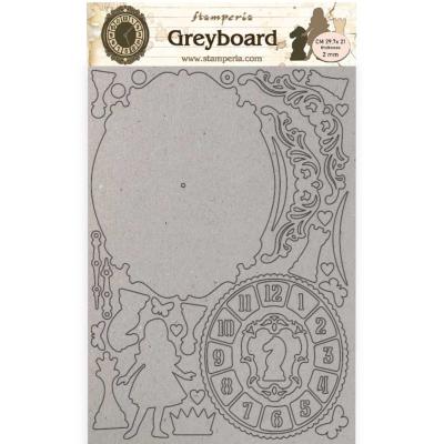 Greyboard A4 2 mm Stamperia Alice Reloj