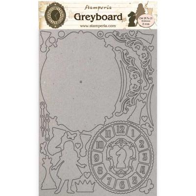 Greyboard A4 2 mm Stamperia Alice Reloj