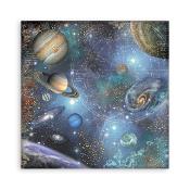 Paquete 4 hojas de Tela 30x30 cms. Stamperia Cosmos Infinity