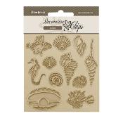 Decorative Chips Stamperia 14x14  cms. Songs of the Sea conchas y peces