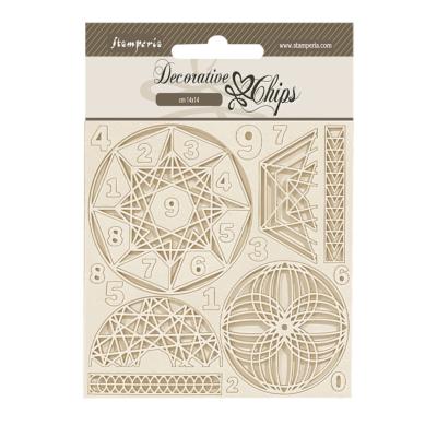 Decorative Chips 14x14 cms Stamperia Fortune numeros