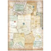  Papel Arroz   Stamperia A-4 Around the World Letters