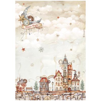 Papel de Arroz Gear up for christmas casas stamperia