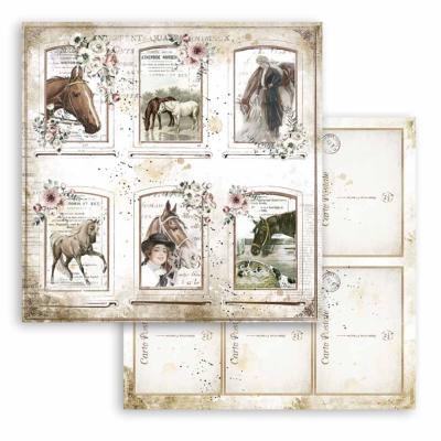 Hoja Stamperia 30X30  Romantic Horses Caballo Tarjetas