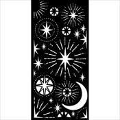 Stencil Stamperia 12x25 cms  Estrella y luna
