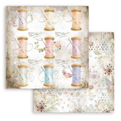 Hoja Stamperia 30X30  Romantic  Threads hilo 