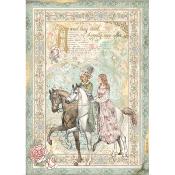  Papel Arroz  Sleeping beauty Principe a caballo Stamperia A-4