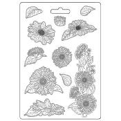 Stamperia Soft Mould A4 Sunflower Art 
