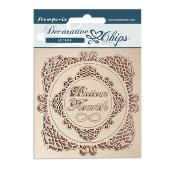 Decorative Chips Stamperia 14x14  cms. Romantic Garden House marcos