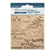Decorative Chips Stamperia 14x14  cms. Sir Vagabond Aviator Avion 