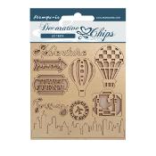 Decorative Chips Stamperia 14x14  cms. Sir Vagabond Aviator travel 
