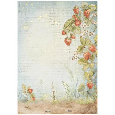 Papel de Arroz Hidden Grove fresas Stamperia A-4