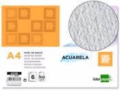 PAPEL DIBUJO DIN A-4  300GRS ACUARELA PACK 6 HOJAS