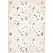  Papel Arroz  Stamperia A-4 Create happiness welcome home flor azul