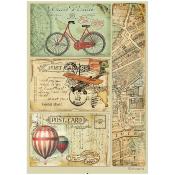  Papel Arroz   Stamperia A-4 Around the World post card