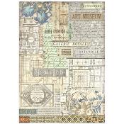 Papel de Arroz Stamperia A-4 Art of Travelling fondo del museo