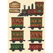 Apliques de madera Stamperia A5   Classic Christmas tren