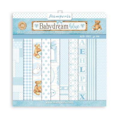 Coleccion Papeles  Stamperia 20.3X20.3  BabyyDreams Backgrounds Blue