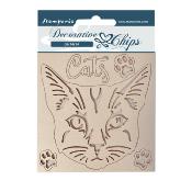 Decorative Chips Stamperia 14x14  cms. Provence  gato