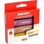 Pack 4 rotuladores efecto metal Kores