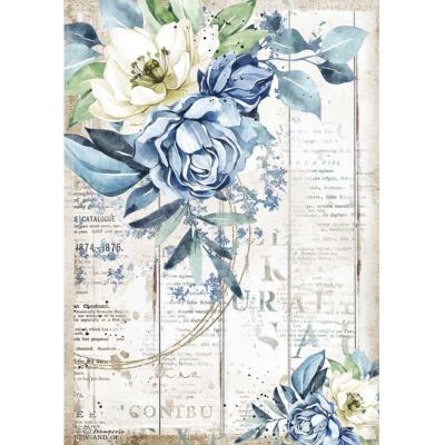 Papel arroz A4  Romantic Sea Dream flor azul - Stamperia