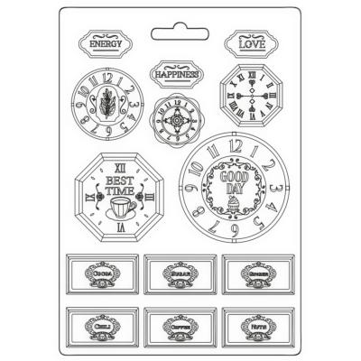 Stamperia Soft Mould A4 Blue Coffee and chocolate relojes