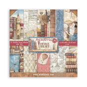 kit de Papeles  Stamperia 30 x30 Vintage Library 