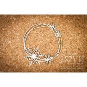 Chipboard - Round frame with Noel snowflakes