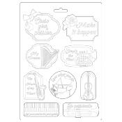 Stamperia Soft Mould A4 Passion musica y etiqueta