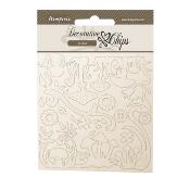 Decorative Chips 14x14 cms Stamperia Hidden Grove hierba y setas