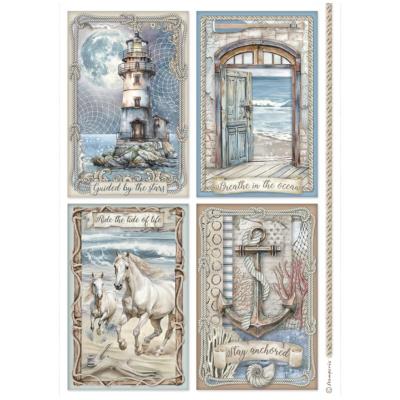 Papel de Arroz Silent Sea Cartas Stamperia A-4
